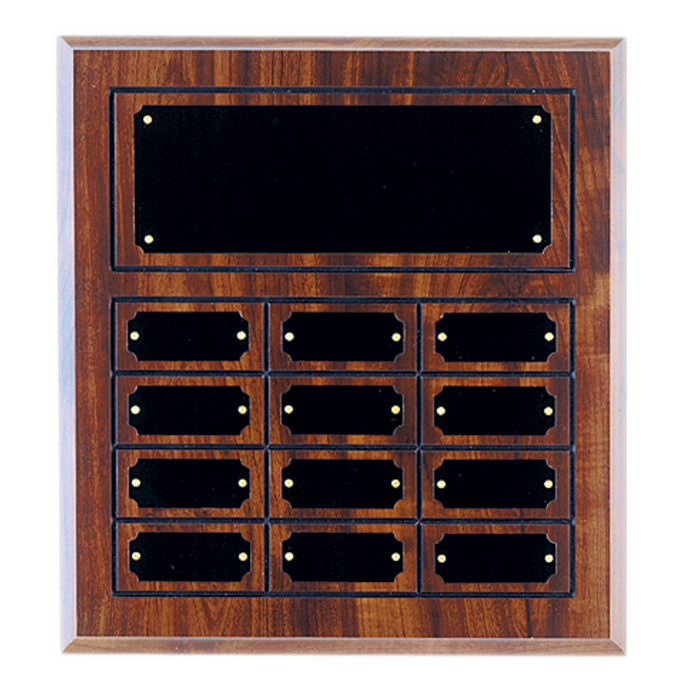 Cherry Finish Grooved Perpetual Plaque with Name Plates