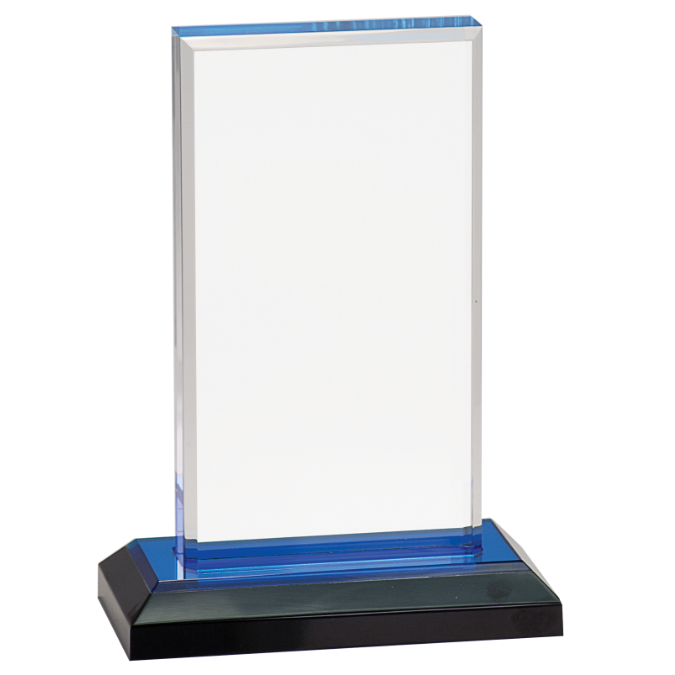 Blue Beveled Impress Acrylic with Base